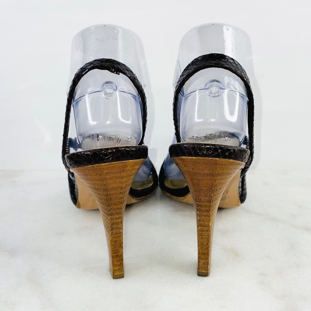 Coach Brown Beatriz Snake Skin Heel Sandals - Picture 4 of 9